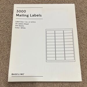 Baseline White Mailing Labels